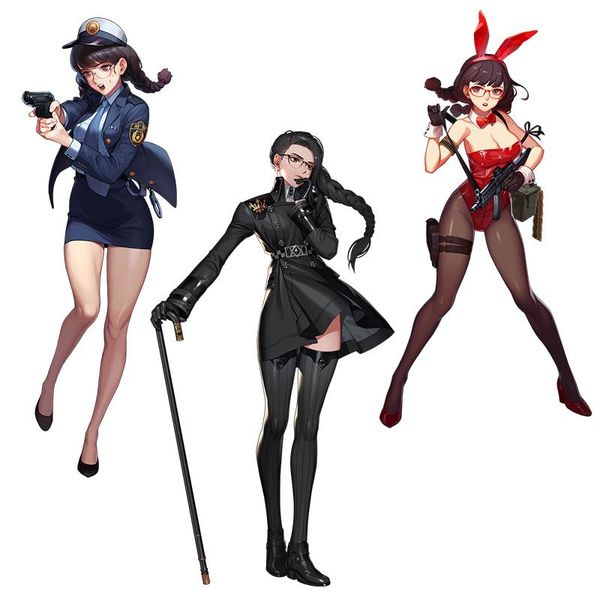 

wall stickers three ratels cdm335 game anime sticker adela and aya decals car hood lapdecal