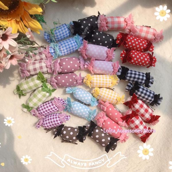 

party masks lolita multicolor candy plaid dot bow hairpin brooch pin badge handmade cute accessories versatile soft girl hair clip