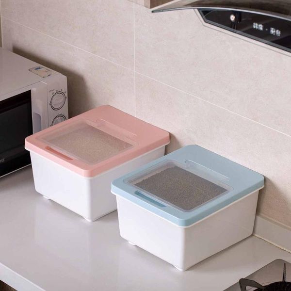 

storage bottles & jars kitchen rice box grain container case large sealed plastic flour boxes bin dust-proof organizer