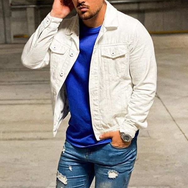 

2021 of the white-fashioned men denim fashionable clothes streetwear jeans men's jackets blazers fly new 06f8, Black;brown