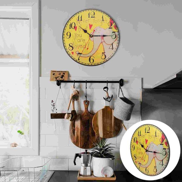 

wall clocks 1pc wooden retro graffiti clock decor home decorative hanging