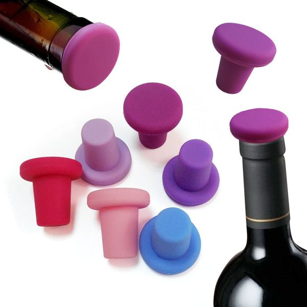 

9 colors bottle ser caps family bar preservation tools food grade silicone wine bottles ser creative design safe healthy jy0959