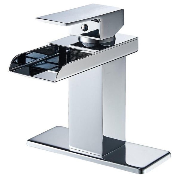 

chrome waterfall bathroom sink faucet single handle one hole basin mixer tap lavatory faucets
