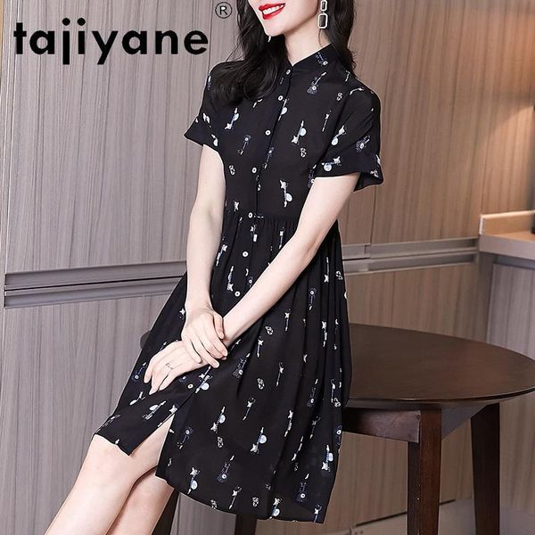 

party dresses silk real 100% women's summer dress 2021 black woman mini slim fashion vestidos tn2590, White;black