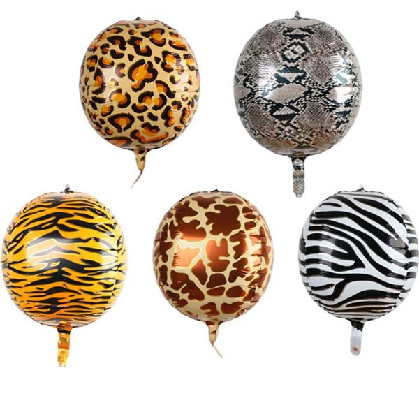 

party decoration 1pcs 22 inch 4d globos animal grain foil balloons leopard tiger stripe birthday decorations helium balloon