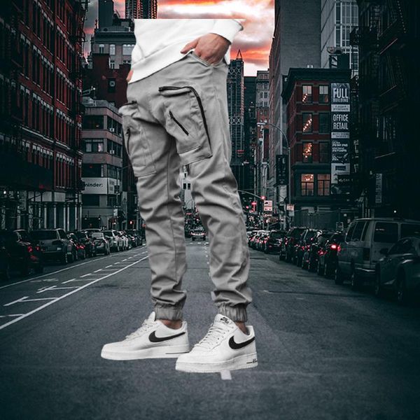 

men's pants 2021 streetwear joggers men hip hop loose harem male ankle length trousers sport spring casual bodybuilding, Black