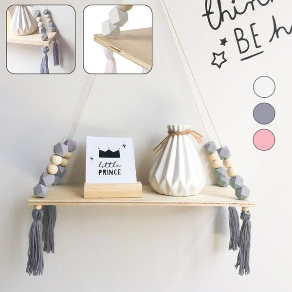 

other home decor europe style shelf pink octagon beads decoration storage wall hanging wooden toy model children room furnishing