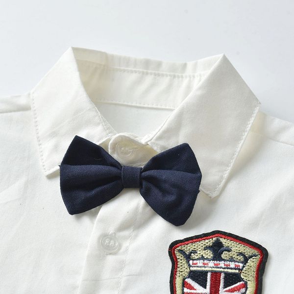 

kindergarten primary school uniform pure white shirt elastic pants class uniform personalized custom sample, Blue