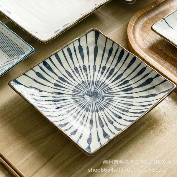 

dishes & plates square plate ceramic high temperature 6.5 inch household and vegetable fruit