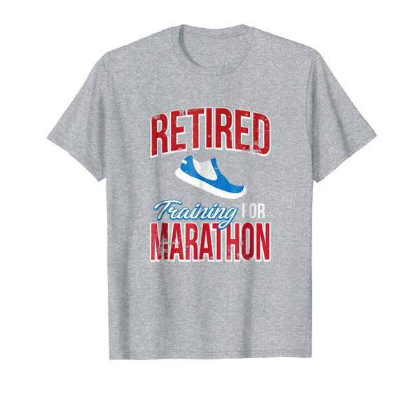 

retired training for marathon gift t-shirt for runners, White;black