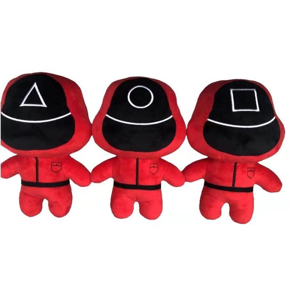 

new squid game masked man surrounding plush doll