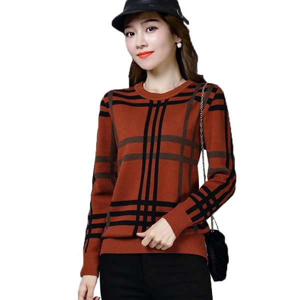 

women's sweaters 2021 autumn winter women pullover sweater fashion temperament stripe cashmere female loose long sleeve knit r565, White;black