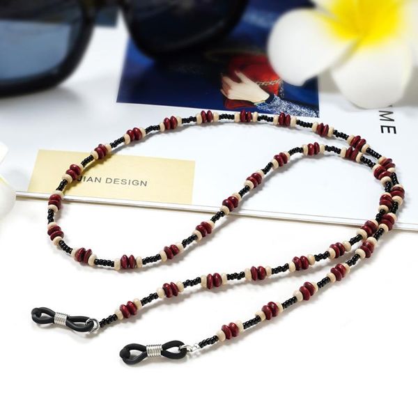 

sunglasses frames vintage wooden beads beaded chain mask glasses anti-lost fixed rope, Silver