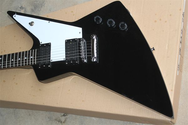 

mahogany wood black explorer electric guitar