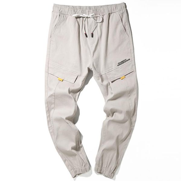 

2021 ribbons black hip hop casual male joggers trousers casual streetwear pants men's cargo harem fashion pants