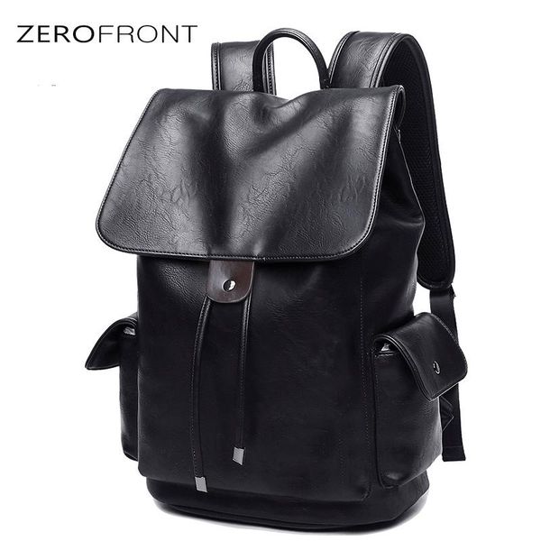 

backpack men's pu leather for 15 inch laplarge capacity male luggage bag casual school bags men travel mochila