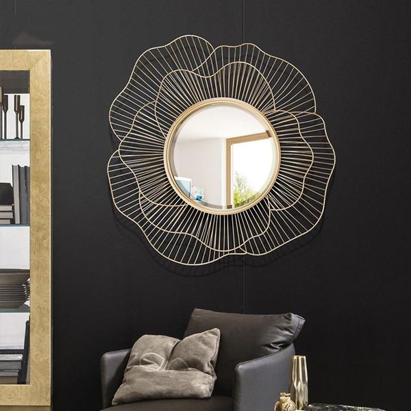 

mirrors modern wrought iron wall decorative mirror decoration craft hanging ornaments home livingroom 3d stereo sticker murals