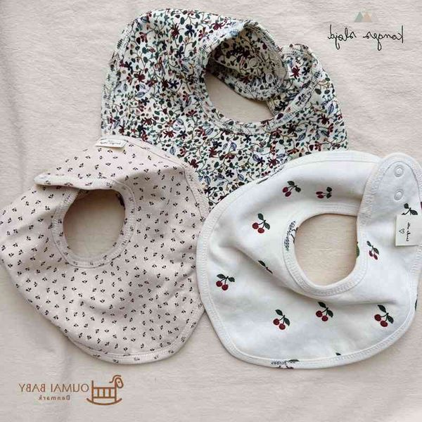 

new danish konges slojd saliva towel baby lovely lemon cherry bib newborn gift