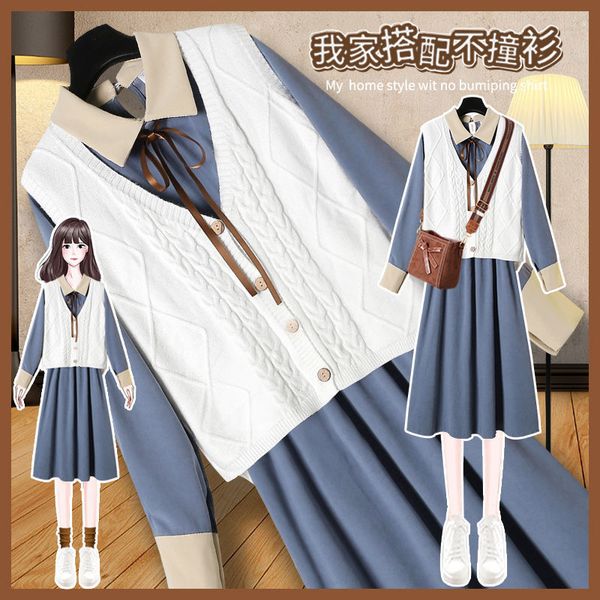 

female fashion suit 2021 early new dress plus size clothes of two parts for harvest pko5, Black;gray
