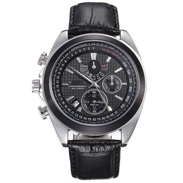 

six pin timing belt watch for men, Slivery;brown