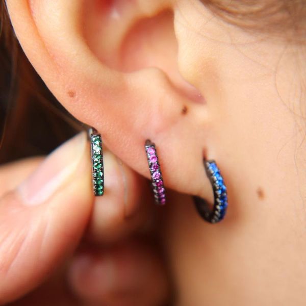 

stud 100% 925 sterling silver mini circle round clip on various color cz small fashion elegant young girl earring, Golden;silver