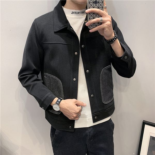 

new high 2021 quality turn collar down men's winter jackets clothes thick front pockets warm casual coats fine adjustment 2-color t852, Black;brown