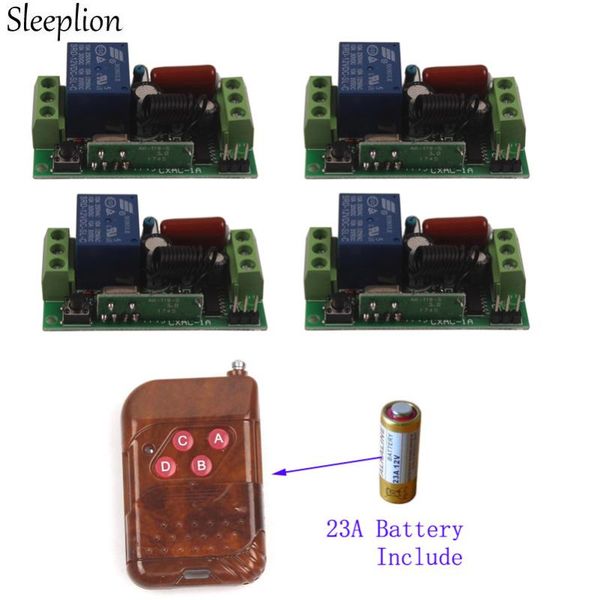 

smart home control sleeplion 220v 10a 4 way remote wireless switches universal light switch 433mhz 315mhz receiver