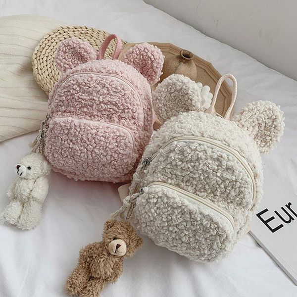 

plush-backpack daypack children's ear-schoolbag girls cute for boys lightweight