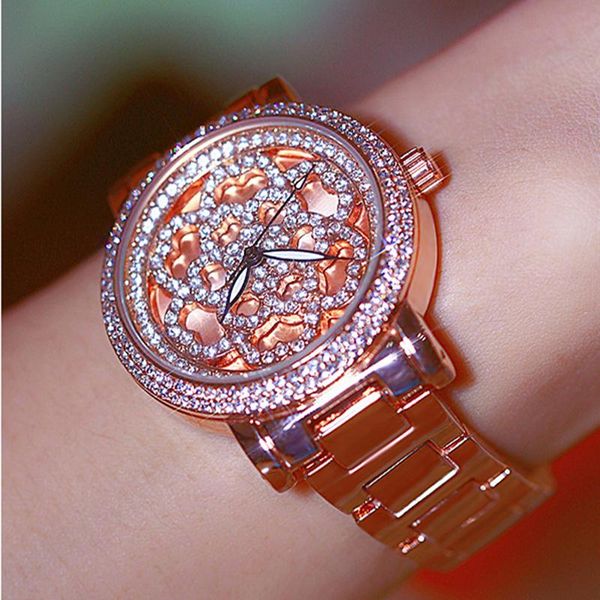 

wristwatches bs bee sister women watch famous luxury brands rose gold ladies watches 2022 diamond dress montre femme, Slivery;brown