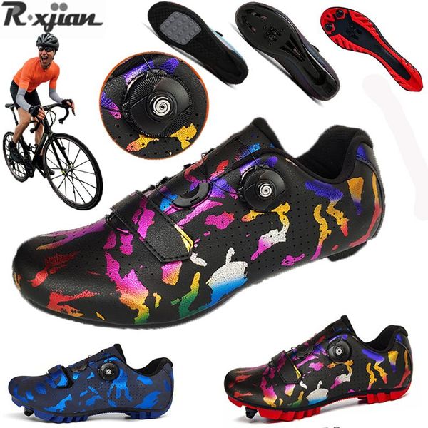 

cycling footwear the latest men road shoes colorful reflective professional women mtb breathable bicycle racing self-locking 36-48#, Black