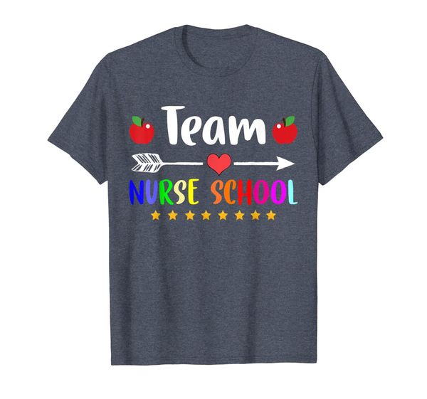 

team nurse school tribe heart funny back to school shirt, White;black