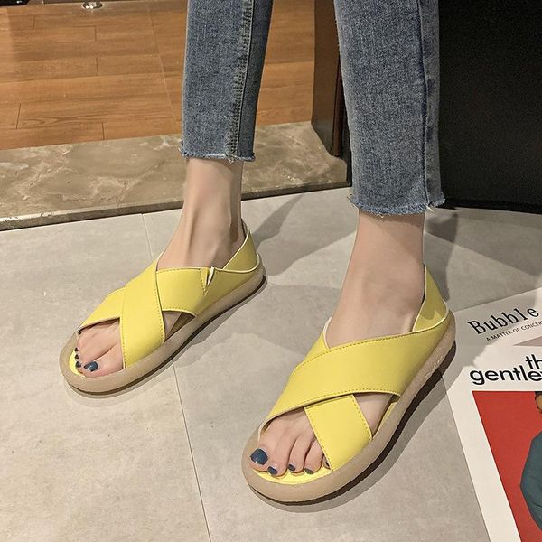 

sandals 2021 women comfortable flat open toe beach shallow non-slip fashion shoes soft hard-wearing, Black