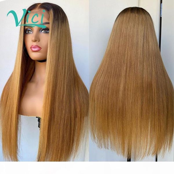 

honey blonde lace front wigs for black women straight human hair wigs pre plucked with baby hair ombre remy natural, Black;brown