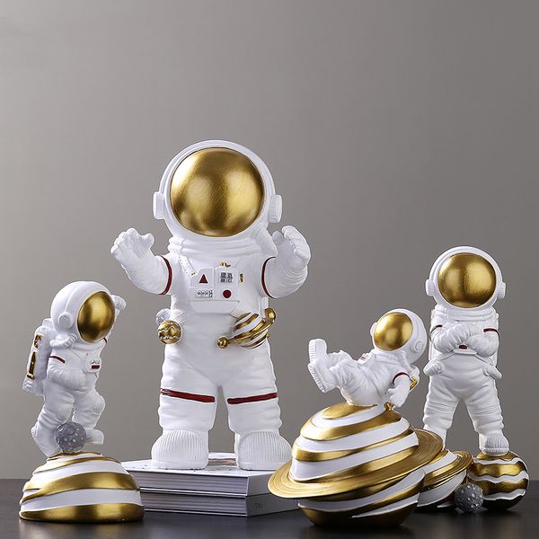 

nordic astronaut sculpture resin ornaments cosmonaut statues home decoration accessories modern living room office deskcraft