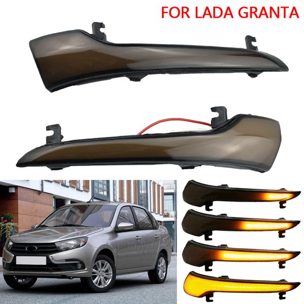 

1pair dynamic led turn signal blinker fr side mirror indicator light for lada granta