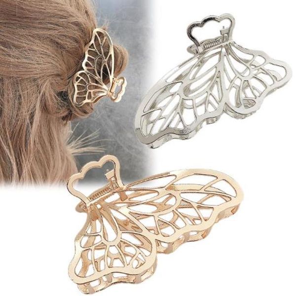 

hair accessories women girls large size metal butterfly shape claw clip hairpin geometric clamps