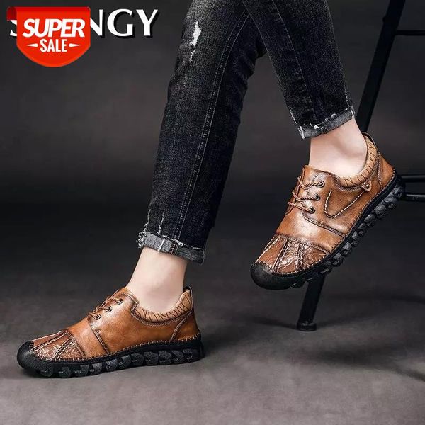 

leather men's shoes 2020 outdoor comfortable casual shoes fashion flat loafers moccasin men large size 39-48 #mn4l