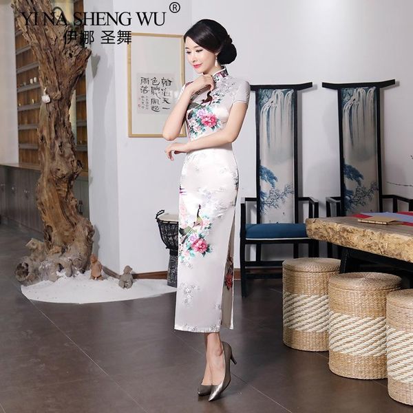 

ethnic clothing chinese traditional cheongsam bride wedding qipao long lmprove dress silk satin daily banquet women performance, Red