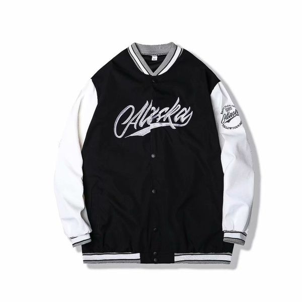 

men's suits & blazers fall embroidered baseball uniform male jacket korean version trend all-match loose men's clothes ttue, White;black