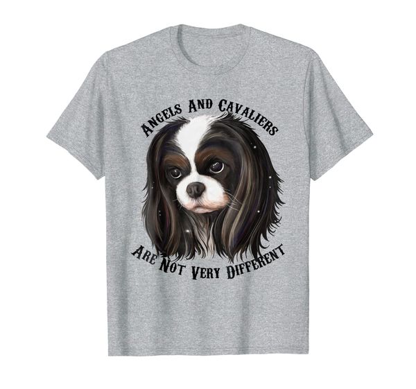 

cavalier king charles spaniel tri color t-shirt, White;black