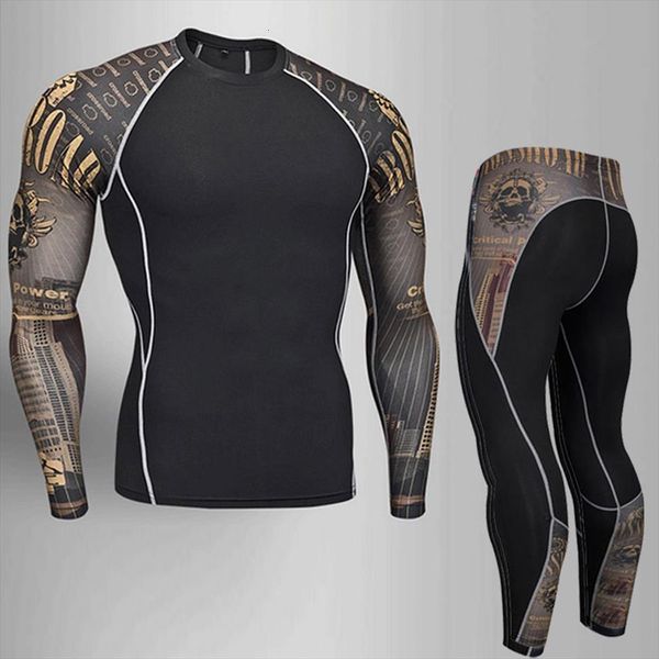 

clothing winter first layer mens tracksuits tights compression underwear rashgard male mma t shirt jogging men pants clothes, Gray