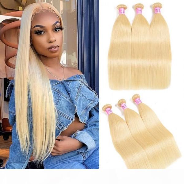 

tkwig hair 613 blonde virgin human hair extension bundles 16 24 inch 3pcs straight hairwigs dark brown, Black;brown