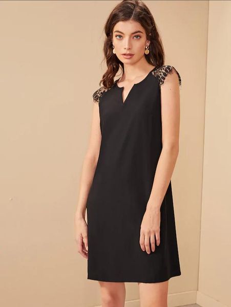 

casual dresses fashion solid color v-neck sleeveless short dress, Black;gray