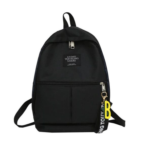 

backpack contrast color simple fashion trend college wind student canvas stitching package