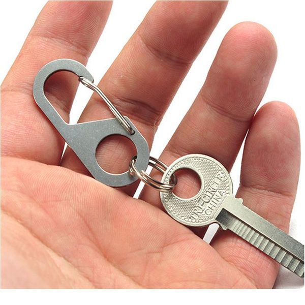 

50pcs stainless steel carabiner keychain 8 ring quick release clip buckle portable quickdraws hiking climbing camping t jlltve