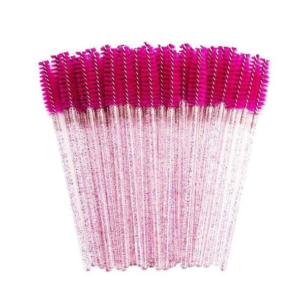 

2021 shiny eyelash brush disposable eyebrow brushes mascara wands applicator comb grafting beauty makeup tool lash curling