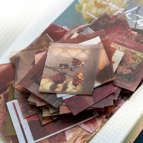 

gift wrap 100 sheets retro printing ins washi paper sticker decorative scrapbook journal planner stickers stationery school supplies