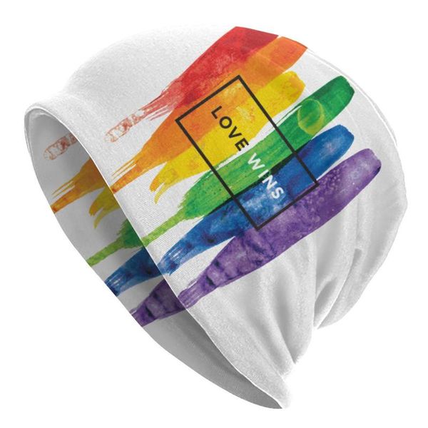 Berets LGBT Rainbow Skullies Beanies Pride Gay Pride Lesbian Parada Bissexual Gaypride Hat Hip Hop Unissex Caps quente Capato de uso duplo