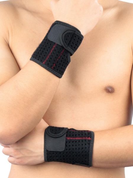 

wrist support adult/children outdoor fitness sports impact protector aluminum spring compression, Black;red