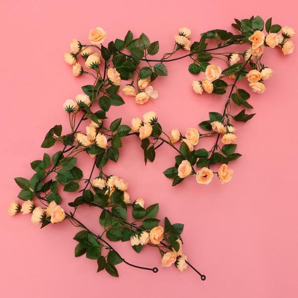 

decorative flowers & wreaths 1pc 1.8m simulated rose vine flower plant with 69 forks artificial for decoration (champagne)